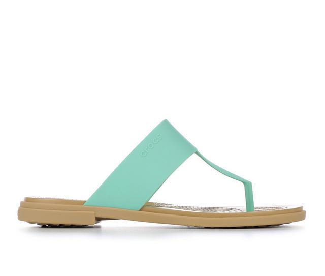 Women's Crocs Tulum Flip Sandals in Jade Stone color