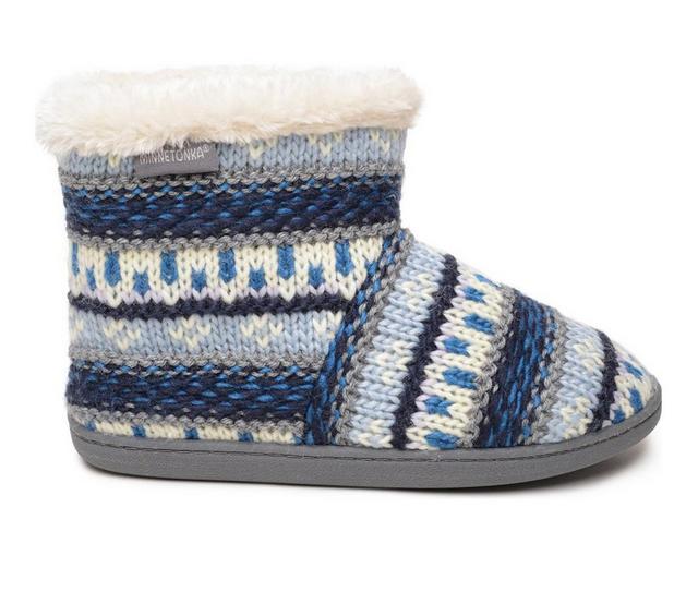 Minnetonka Women's Betty Slipper Bootie in Blue Multi color