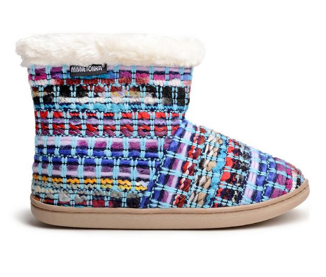 Minnetonka Women's Betty Slipper Bootie in Turquoise Multi color