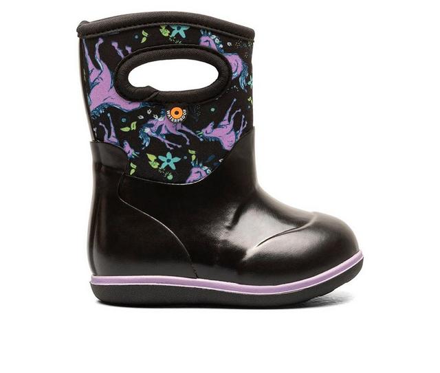Girls' Bogs Footwear Toddler Baby Classic Unicorn Aw Rain Boots in Black Multi color