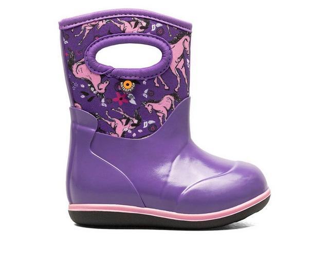 Girls' Bogs Footwear Toddler Baby Classic Unicorn Aw Rain Boots in Violet Multi color