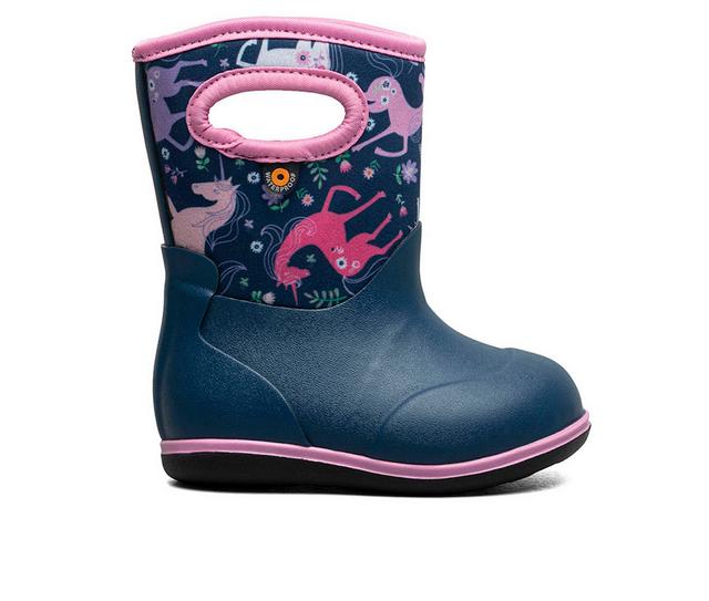 Girls' Bogs Footwear Toddler Baby Classic Unicorn Aw Rain Boots in Blue Opal color