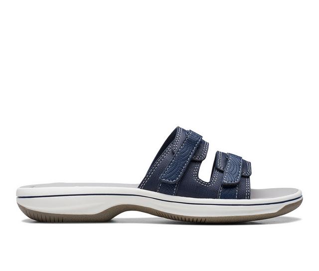 Women's Clarks Breeze Piper Sandals in Navy color