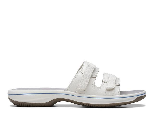 Women's Clarks Breeze Piper Sandals in White color