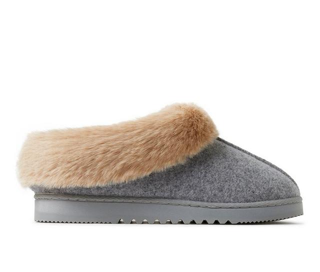 Dearfoams Chloe Soft Knit Clog Slippers in Lt Heather Grey color