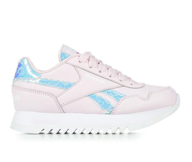 Girls' Reebok Little Kid & Big Kid Royal Classic Jogger 3 Platform Sneakers in Pink/Wht/Shine color