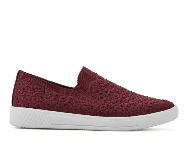 Women's White Mountain Unit Slip-On Shoes in Burgundy color