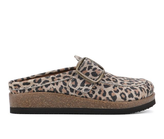Women's White Mountain Bueno Clogs in Natural Leopard color