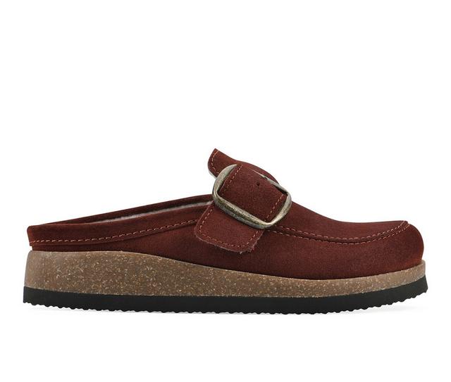 Women's White Mountain Bueno Clogs in Rust Suede Fur color