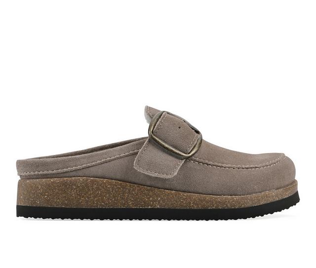 Women's White Mountain Bueno Clogs in Taupe Suede Fur color