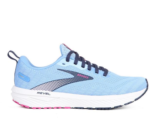 Women's Brooks Revel 6 Running Shoes in Marina/Rose color