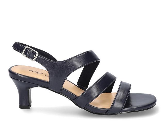 Women's Easy Street Como Dress Sandals in Navy color