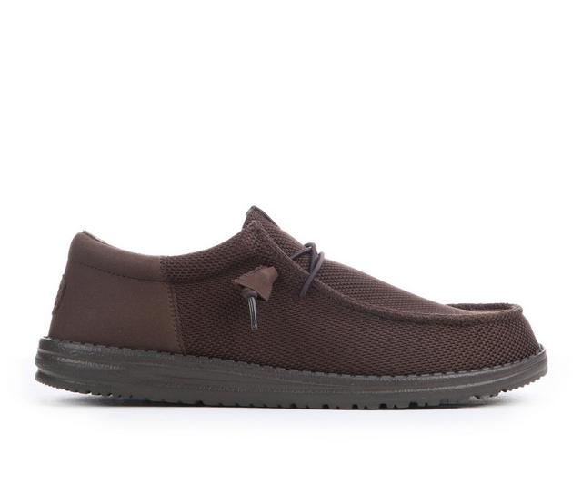 Men's HEYDUDE Wally Funk Mono Casual Shoes in Brown color