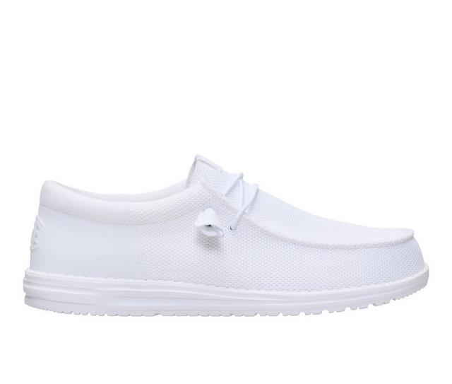 Men's HEYDUDE Wally Funk Mono Casual Shoes in White color