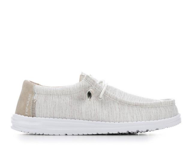 Men's HEYDUDE Wally Ascend Woven Casual Shoes in Ivory Coast color