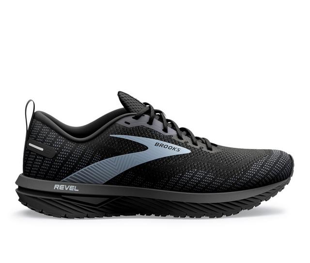 Men's Brooks Revel 6 Running Shoes in BLK PEARL color