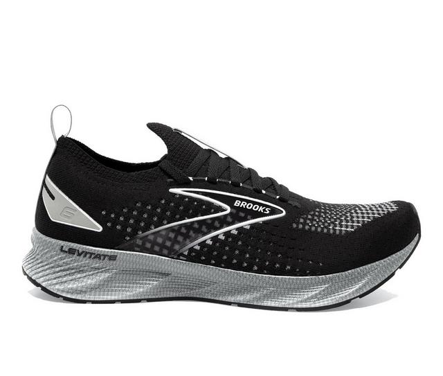 Men's Brooks Levitate Stealthf 6 Running Shoes in Black/Grey color