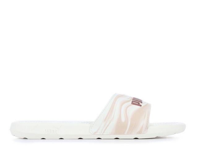 Women's Puma W Cool Cat 2.0 Marble Sport Slides in Lt Sand/Rose Gl color