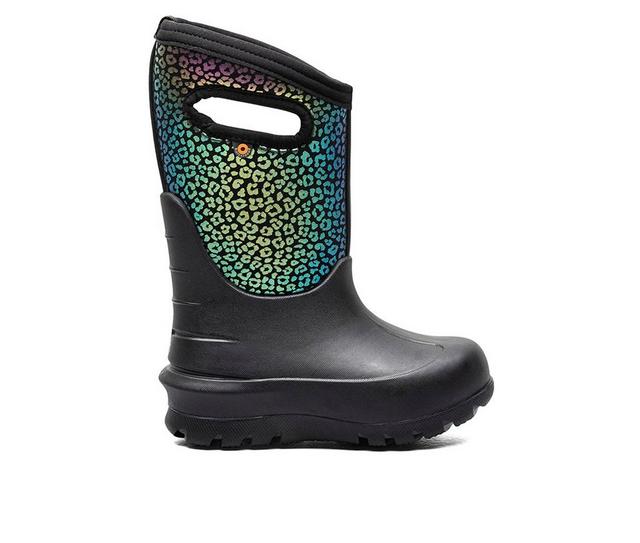 Girls' Bogs Footwear Little Kid & Big Kid Neo Classic Rainbo Rain Boots in Black color