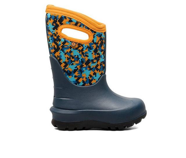 Kids' Bogs Footwear Little Kid & Big Kid Classic Digital Maze Rain Boots in Ink Blu Multi color