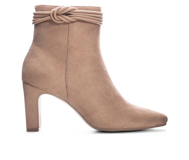Women's CL By Laundry Never Ending Heeled Booties in Taupe color