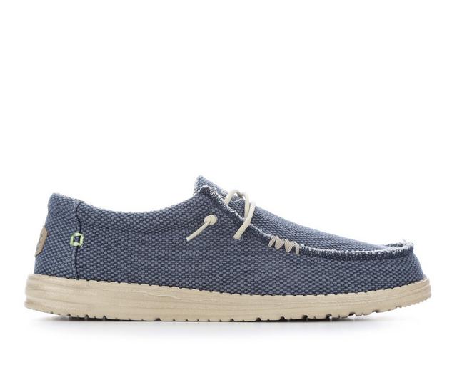 Men's HEYDUDE Wally Braided Casual Shoes in Blue Night color