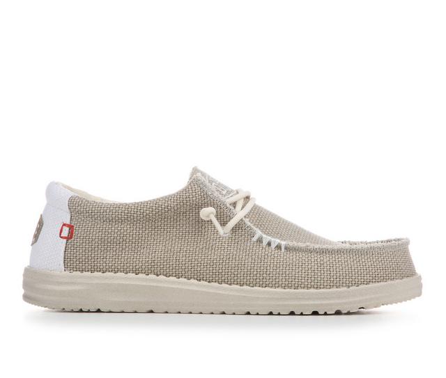 Men's HEYDUDE Wally Braided Casual Shoes in Off White color