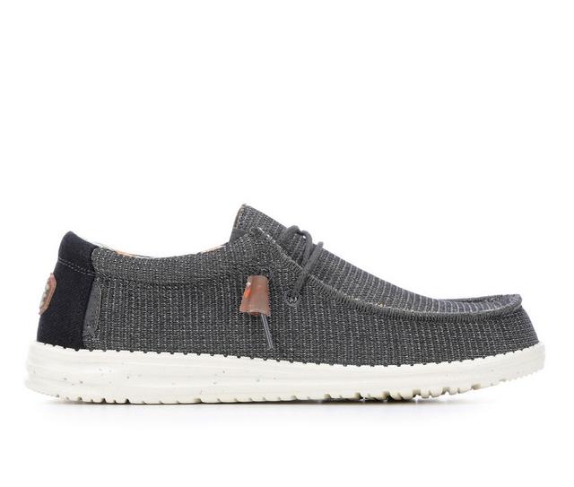 Men's HEYDUDE Wally Knit Casual Shoes in Charcoal color