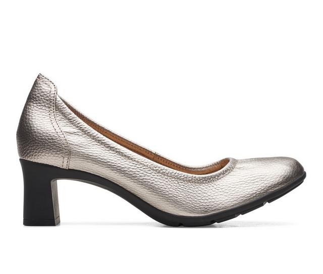 Women's Clarks Neiley Pearl Pumps in Pewter Metallic color