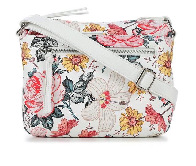 Bueno Of California PGX-5112 Crossbody Handbag in Stripe Hibiscus color