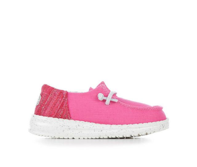 Girls' HEYDUDE Toddler Wendy Funk Casual Shoes in Fuchsia color