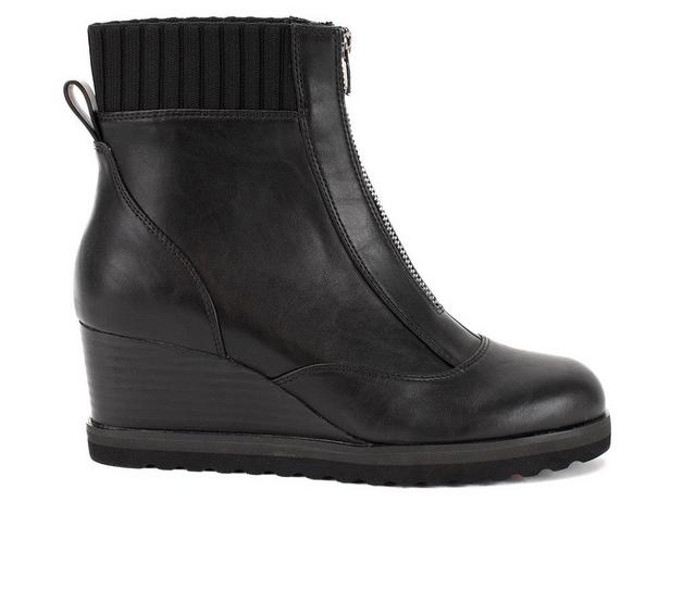 Women's Yellow Box Corado Wedge Booties in Black color