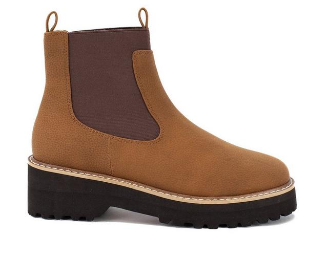 Women's Yellow Box Idela Chelsea Booties in Tan color