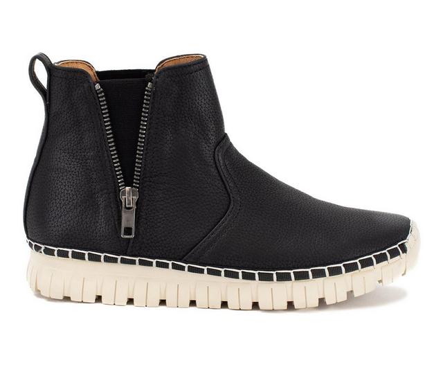 Women's Yellow Box Jalin Booties in Black color