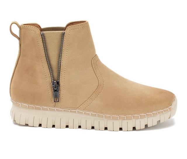 Women's Yellow Box Jalin Booties in Sand color