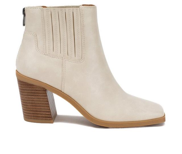 Women's Yellow Box Milana Heeled Booties in Bone color