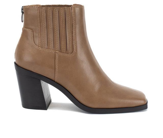 Women's Yellow Box Milana Heeled Booties in Taupe color