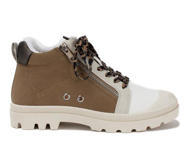 Women's Yellow Box Parrott High Top Fashion Sneakers in Taupe color