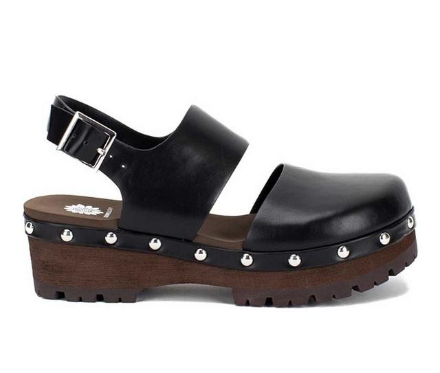 Women's Yellow Box Renavi Mary Jane Clogs in Black color