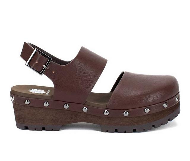 Women's Yellow Box Renavi Mary Jane Clogs in Merlot color