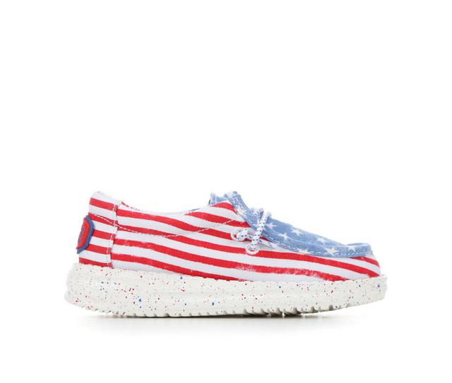 Kids' HEYDUDE Little Kid & Big Kid Wally Patriotic Casual Shoes in Stars/Stripes color