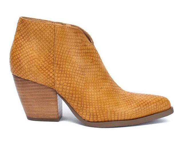 Women's Yellow Box Rohane Heeled Booties in Camel color