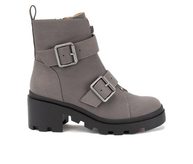 Women's Yellow Box Tyra Booties in Gray color