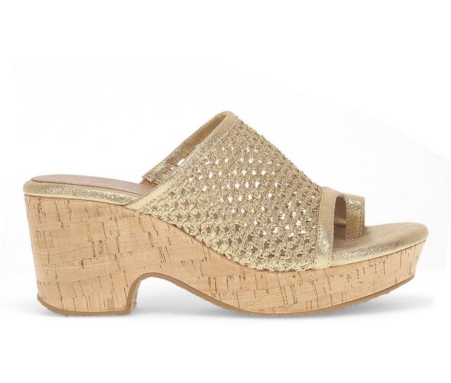 Women's Baretraps Bethie Wedge Sandals in Old Gold color