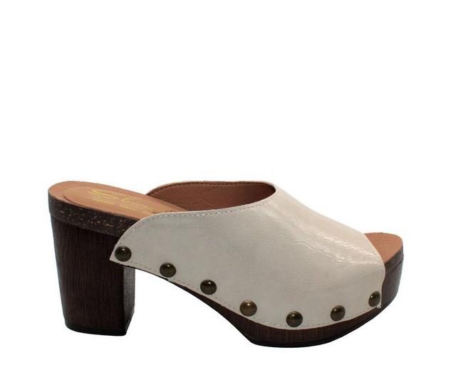 Women's SBICCA Montrose Heeled Clogs in Cream color