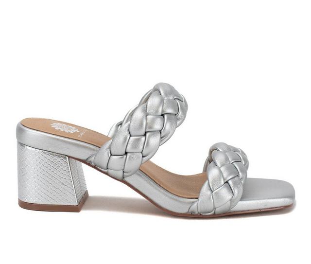 Women's Yellow Box Carlen Dress Sandals in Silver color