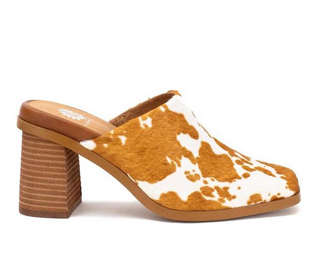 Women's Yellow Box Marylou Heeled Mules in Cow color