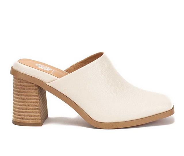 Women's Yellow Box Marylou Heeled Mules in Ivory color
