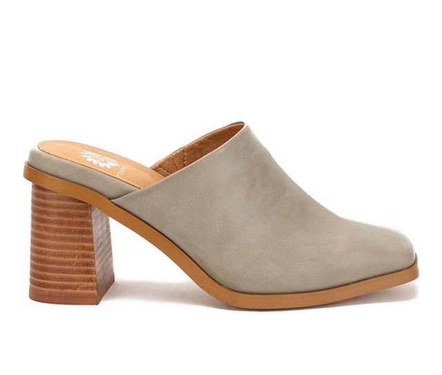 Women's Yellow Box Marylou Heeled Mules in Light Gray color