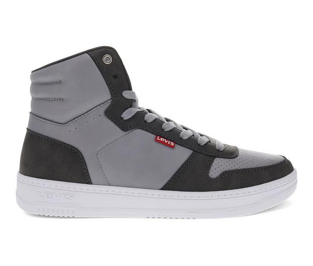 Men's Levis Drive Hi Sneakers in Grey/Charcoal color